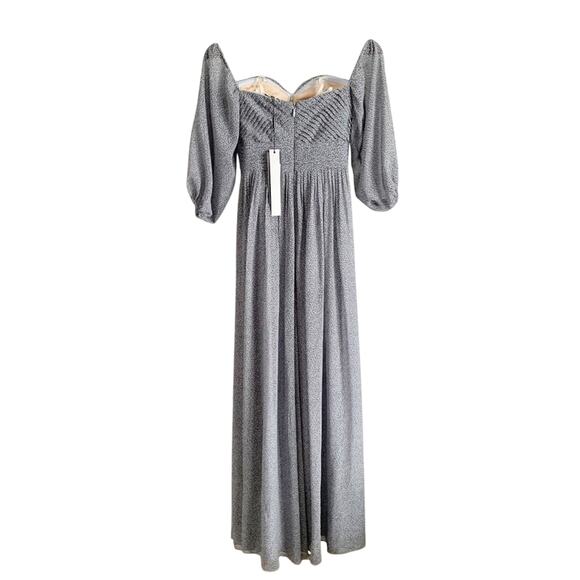 Halston Evening Off Shoulder Pleated Gown New With Tags 0 - Picture 4 of 8